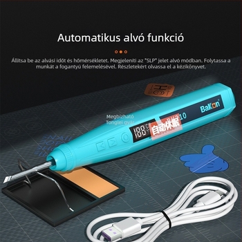 BK210 állandó hőmérsékletű forrasztópisztoly, USB töltés, Li-ion akkumulátorral, hordozható mini készlet