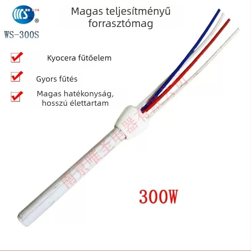 Ipari 300W-os forrasztópáka, regulálható hőmérséklet, 220V, görbült és egyenes heggyel