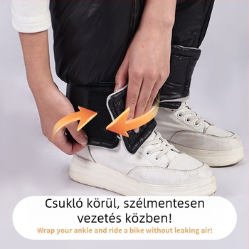 Téli kerékpáros nadrág térdvédőkkel, szélvédett és vízálló, felnőtteknek, poliészter anyag