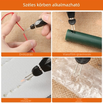Hosszított vezetékégető toll — gumírozott fogantyú, 1,5V akkumulátorral, DIY kötéshez és patchwork varráshoz