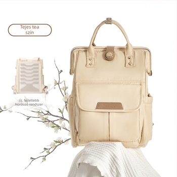 Anyukáknak és babáknak szánt nagy kapacitású, könnyű, multifunkcionális hátizsák (Anyag: poliészter; Belső: poliészter; Hátizsákrendszer: görbült vállpánt; Megjelenés: 2018 tavasza)