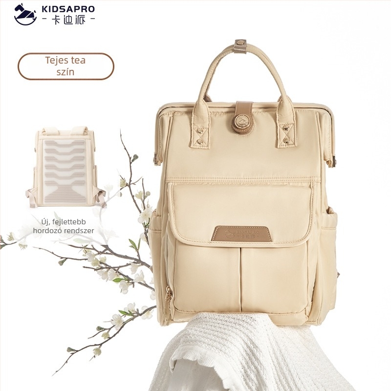 Anyukáknak és babáknak szánt nagy kapacitású, könnyű, multifunkcionális hátizsák (Anyag: poliészter; Belső: poliészter; Hátizsákrendszer: görbült vállpánt; Megjelenés: 2018 tavasza)