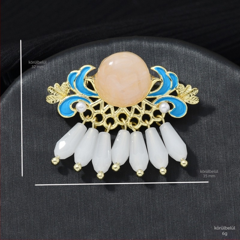 Kínai stílusú Cloisonné kitűző, geometriai forma, elektroplakálás, nőknek
