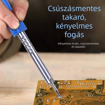 Magas teljesítményű hegyes forrasztókészlet gumírozott nyéllel, BQQING, 240V, elektromos felmelegítés, elektronikai forrasztáshoz