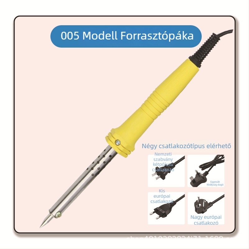 Magas teljesítményű hegyes forrasztókészlet gumírozott nyéllel, BQQING, 240V, elektromos felmelegítés, elektronikai forrasztáshoz