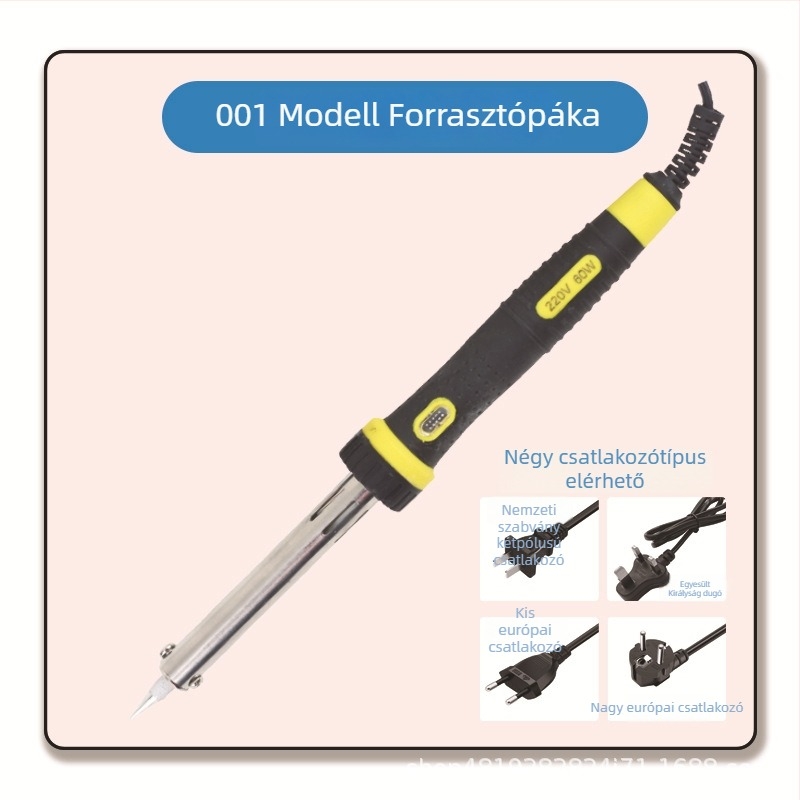 Magas teljesítményű hegyes forrasztókészlet gumírozott nyéllel, BQQING, 240V, elektromos felmelegítés, elektronikai forrasztáshoz