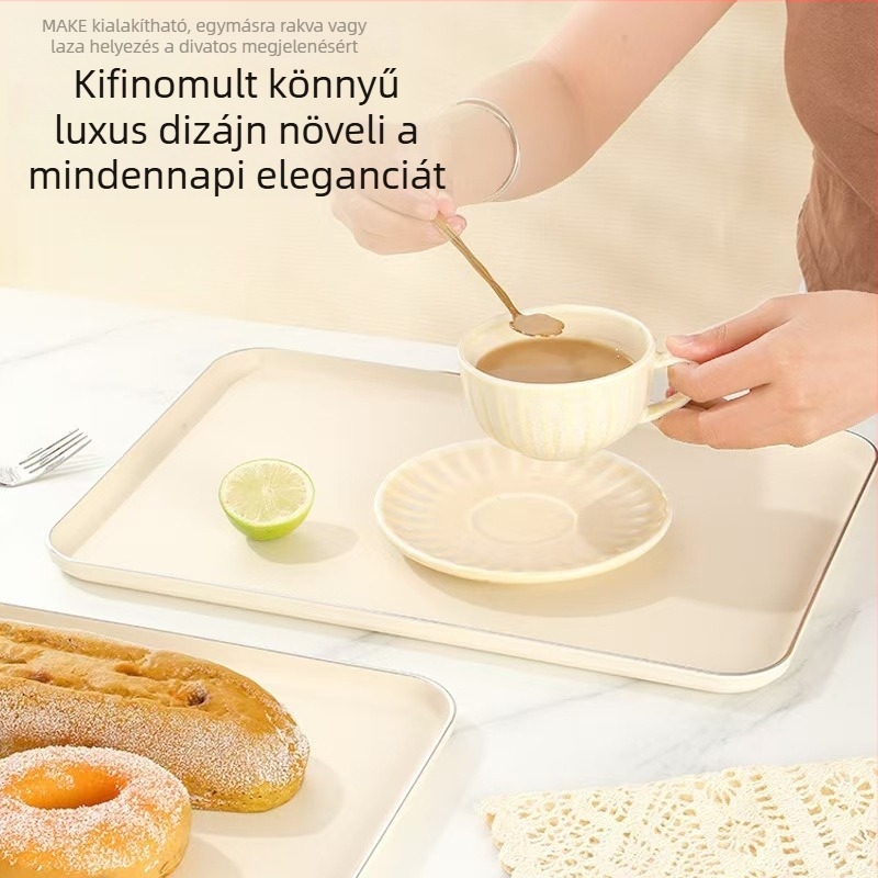 Nordic stílusú téglalap alakú műanyag gyümölcs- és teás pohár tál