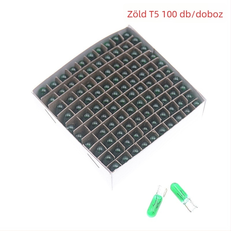 Személyautó műszerlámpa, T5 modell, 12V, 1.2W, lapos dugaszoló