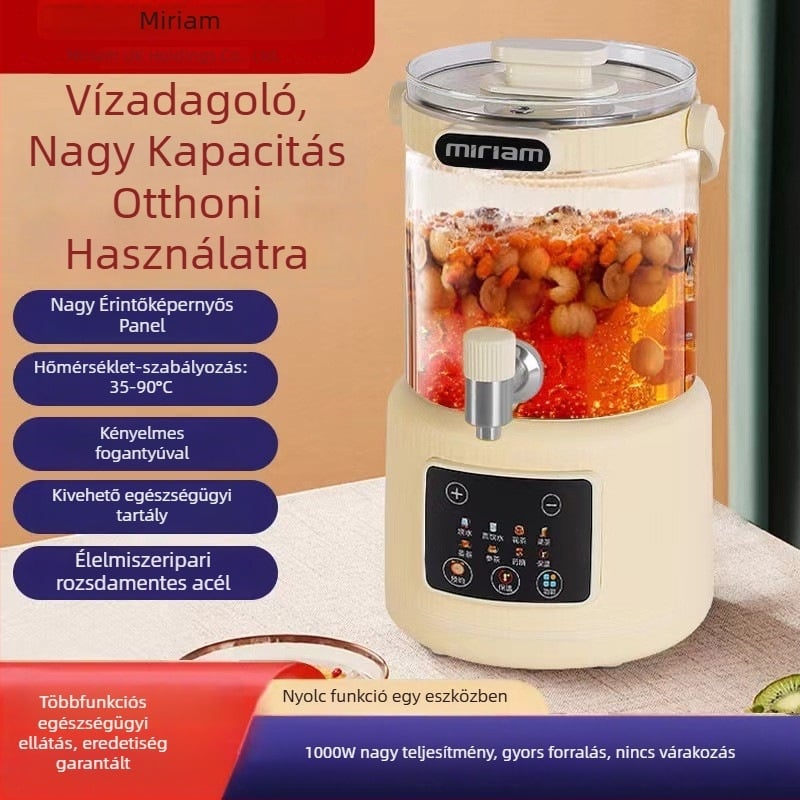Anyára és babára biztonságos egészség teáskanna, üvegtesten, digitális hőmérséklet-szabályozóval, nagy kapacitású tea- és gyógynövényfőzetekhez