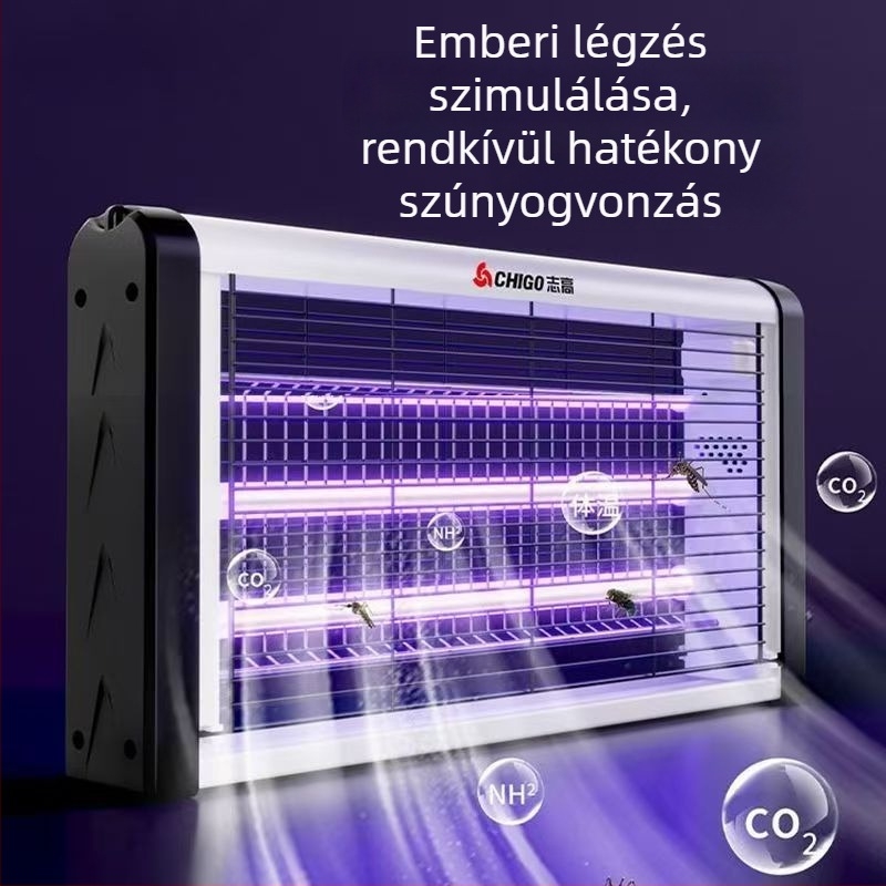 Szúnyogölő lámpa – falra szerelhető, LED világítással, 61 m² feletti területekhez, elektromos sokk és fényhullám csapda