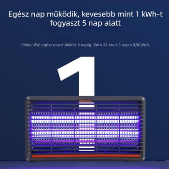 LED-lámpa szúnyog- és legyek elleni védelemre, fényhullám csapda, 31–40 m² lefedettség, 6–12W, akkumulátor nélkül