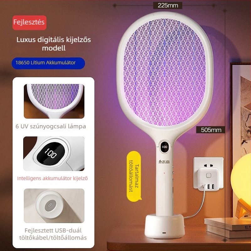 Chigo Elektromos szúnyogcsapó beépített akkumulátorral, UV lámpával, 31–40 m² lefedettség, töltési idő 1–3 óra, ölési mód: fényhullám csapda + elektromos sokk