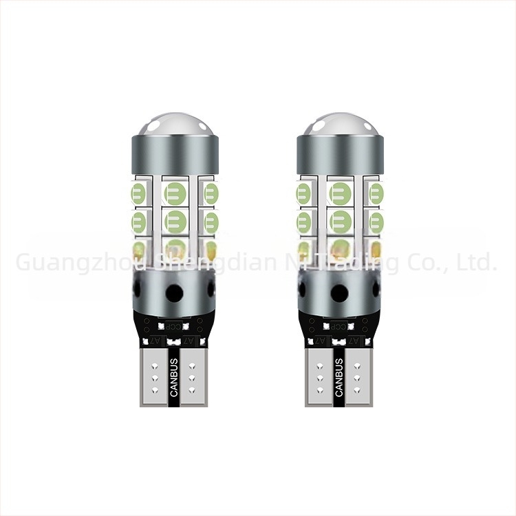 T10 LED Canbus belső autó világítás, hibamentes, 24SMD 3014 lencsével, 12V, 1W, Plug‑and‑Play
