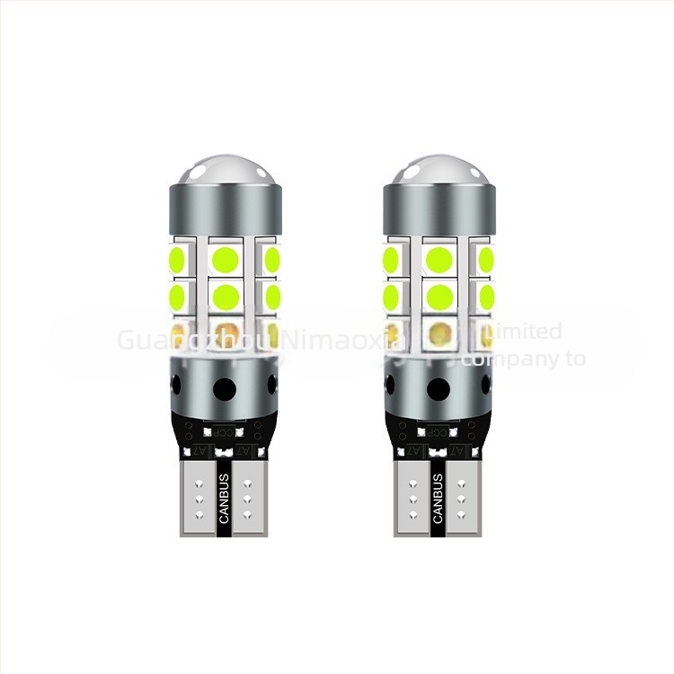 T10 LED Canbus belső autó világítás, hibamentes, 24SMD 3014 lencsével, 12V, 1W, Plug‑and‑Play