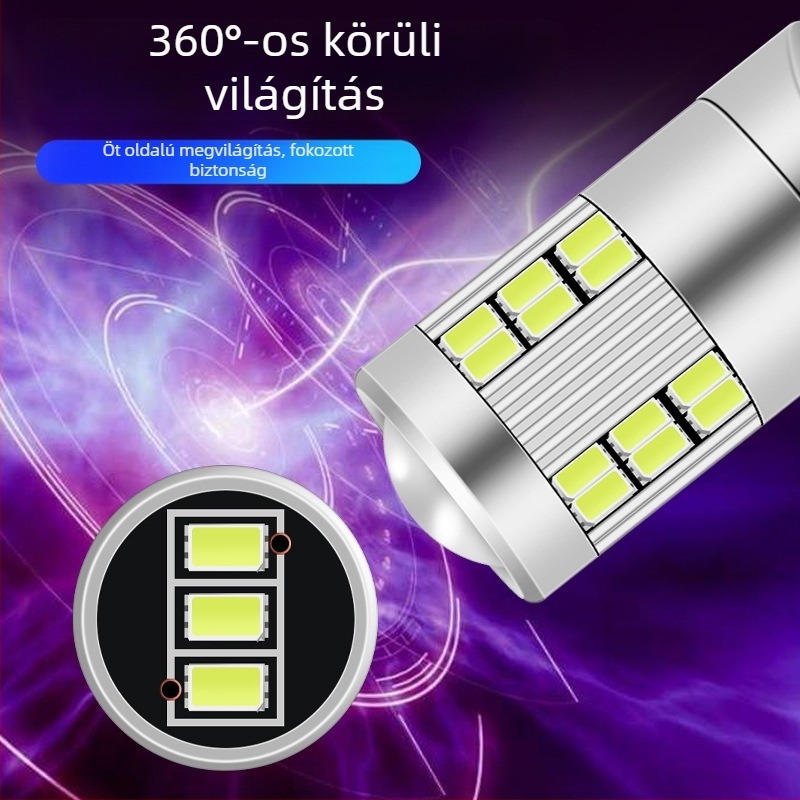 Autó szélesség LED indikátor fény - T10/W5W, 27SMD 1206; 12V, 3W (univerzális kompatibilitás)