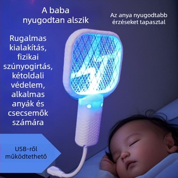 Szívó típusú szúnyogirtó, 360° forgás, LED világítás, csapda és biotikus vonzás, alkalmas 10 m² alatti helyiségekhez