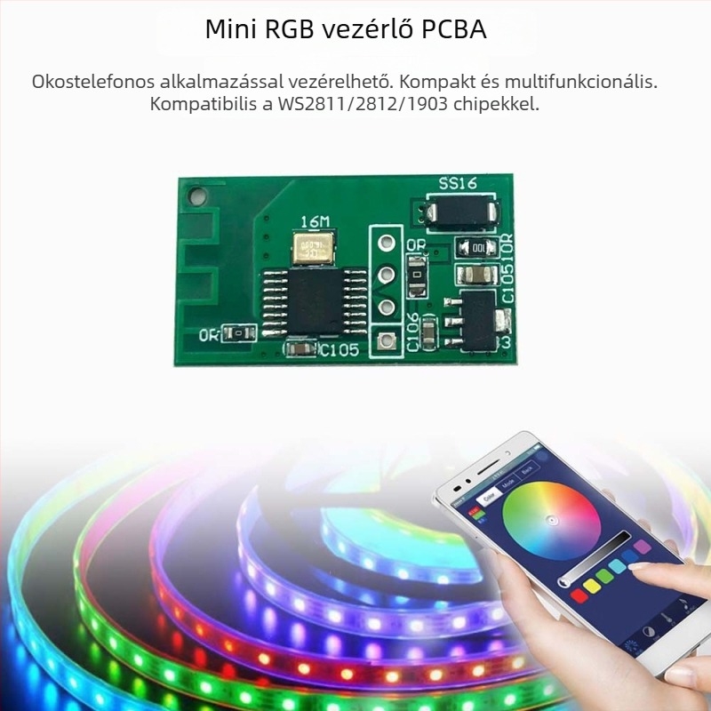 Bluetooth APP-vezérlésű kettős csatornás modul autó- és motorkerékpár jelzőfényeihez és nappali fényhez, LED 12V, 12W, 1A, 600 lm, modell DZ-YDNXY0057OHO