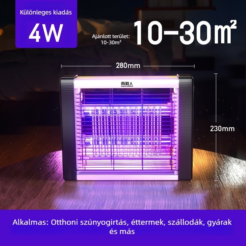 Antarctic People LED szúnyogirtó lámpa beltéri használatra, elektromos sokk, 21–30 m² lefedettség, modell 0000