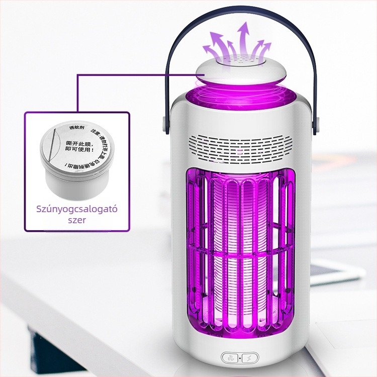 BG602 LED Szúnyogriasztó Lámpa Fényhullám-csapdával és Elektrosokkal — Nem Forgó, Nincs Beépített Akkumulátor