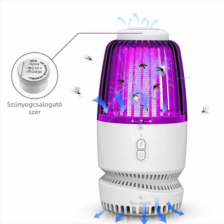 BG602 LED Szúnyogriasztó Lámpa Fényhullám-csapdával és Elektrosokkal — Nem Forgó, Nincs Beépített Akkumulátor
