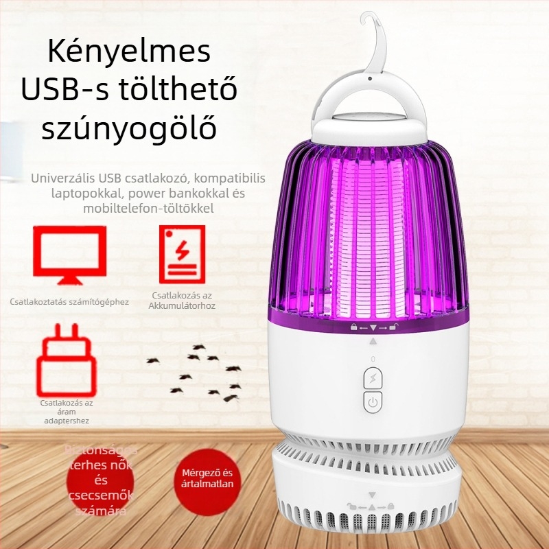 BG602 LED Szúnyogriasztó Lámpa Fényhullám-csapdával és Elektrosokkal — Nem Forgó, Nincs Beépített Akkumulátor