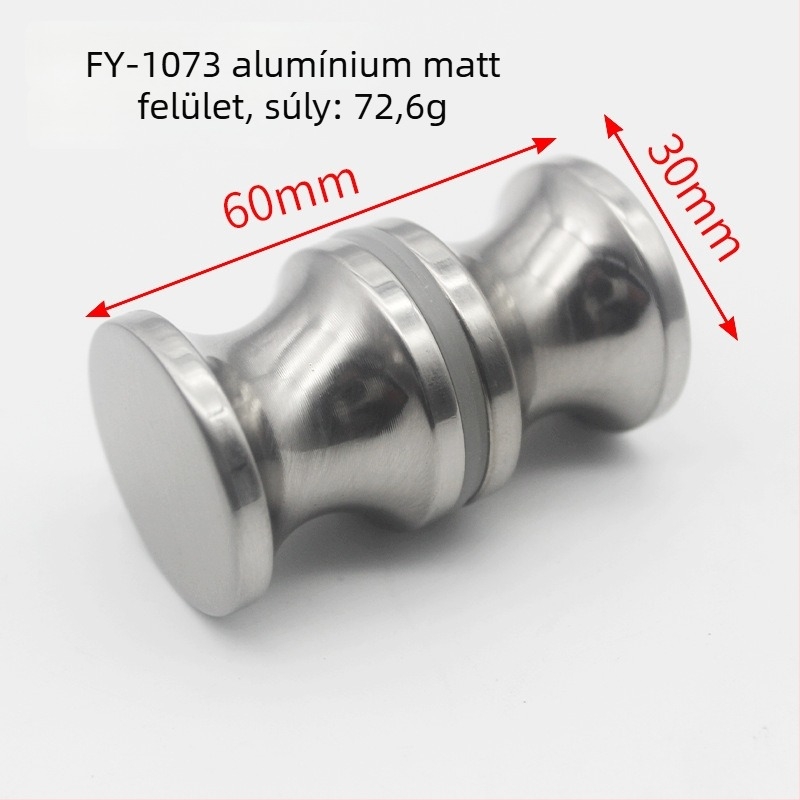 Zuhanyzószoba üvegajtóhoz kis méretű fogantyú - alumíniumötvözet, hengeres, matt felület, modern minimalist stílus