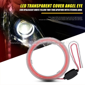 Autó LED fényszórók Angel Eye COB gyűrűvel, 120 mm kör lencsével, nappali menetfény és ködfény