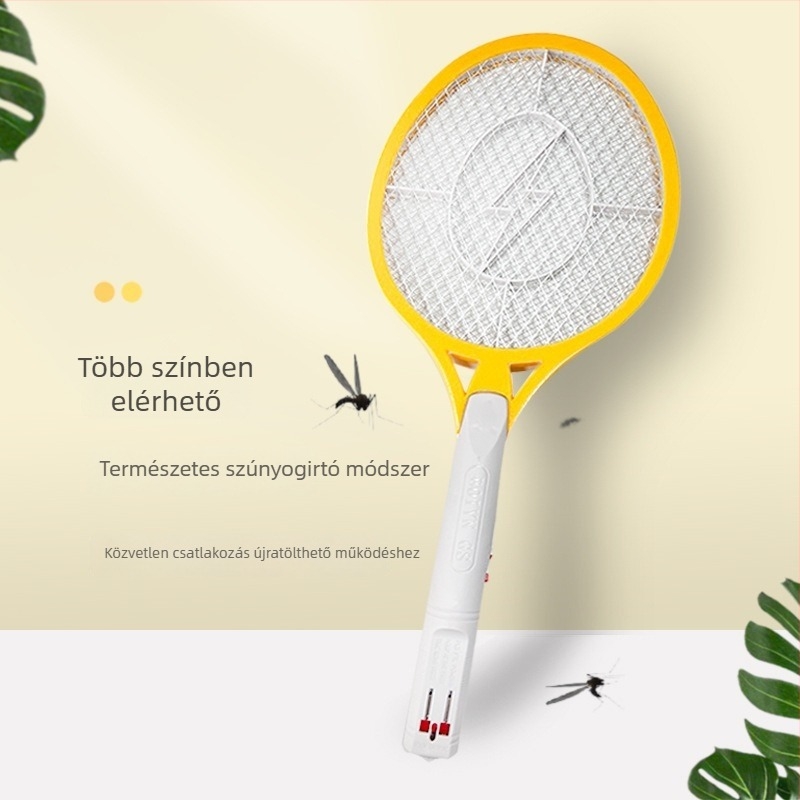 Elektromos szúnyogcsapó LED fénnyel és alumínium hálóval (11–20 m² lefedettség, 5–8 óra töltés, kézi elektromos sokk)
