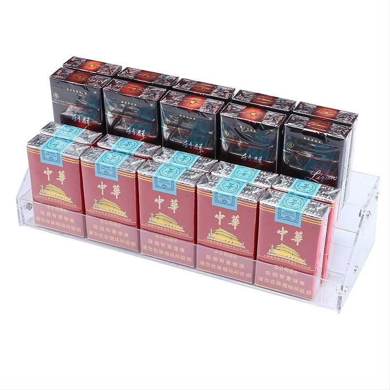 PS műanyagból készült többszintes kozmetikai és körömlakk bemutató állvány, lépcsőzetes kialakítás, 3-5 polc, injekciós öntés