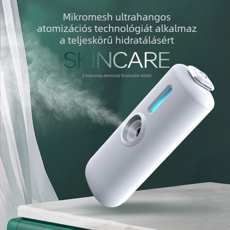 Nano arcmaszkos hidratáló készülék – hordozható, újratölthető szépség eszköz, hideg permet, 0,1 ml/min permetezés, 5V USB energia, ABS ház
