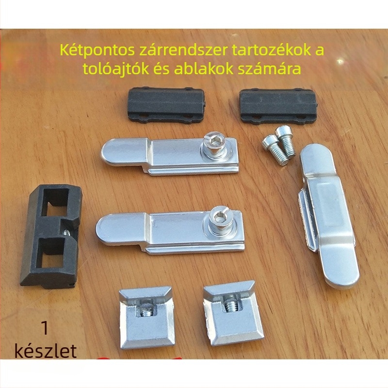 Alumíniumötvözet ablakfogantyú belsőnyitású és billenő ablakokhoz, sík profil, kétpontos zár, 5055