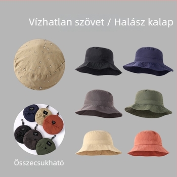Kültéri gyorsan száradó halász napsapka, összecsukható húzózsinórral, UV védelem, vízálló anyag, uniszex
