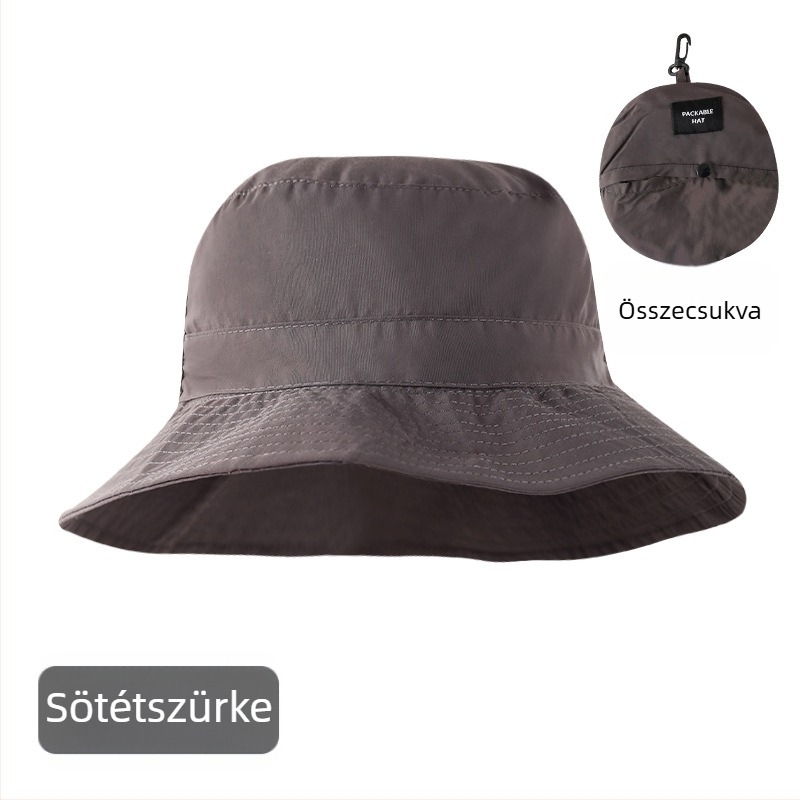 Kültéri gyorsan száradó halász napsapka, összecsukható húzózsinórral, UV védelem, vízálló anyag, uniszex
