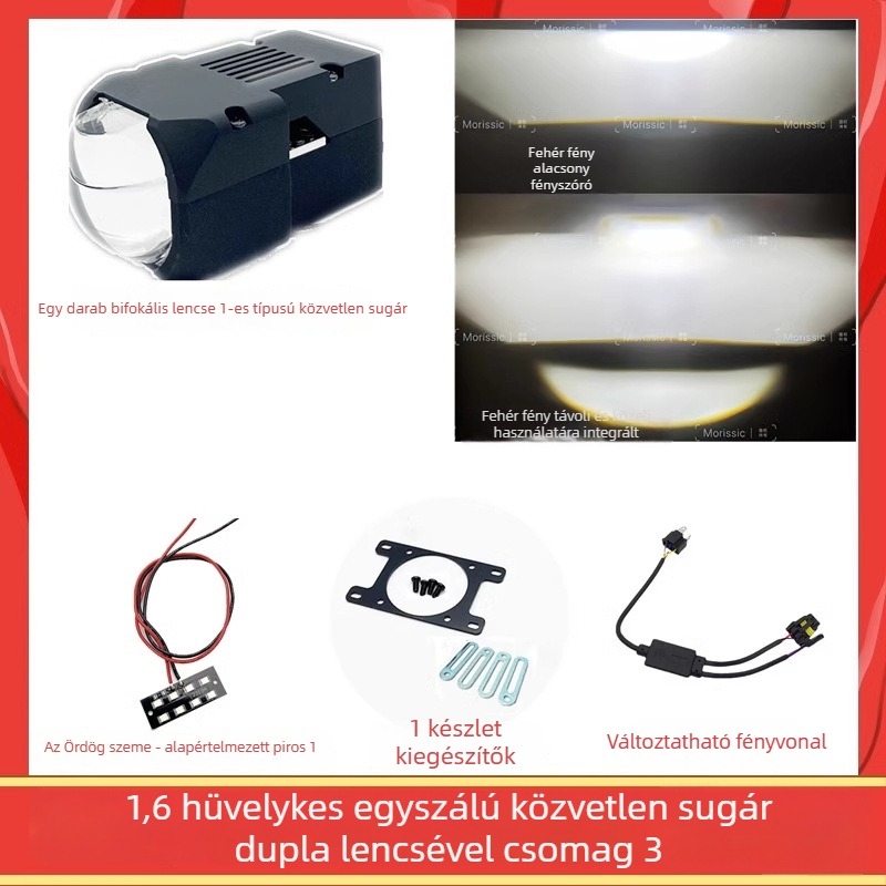 Autó LED fényszóró modul, 60W, 12V, ötvözet test, direkt-mátrix modul, élettartam 50 000 óra