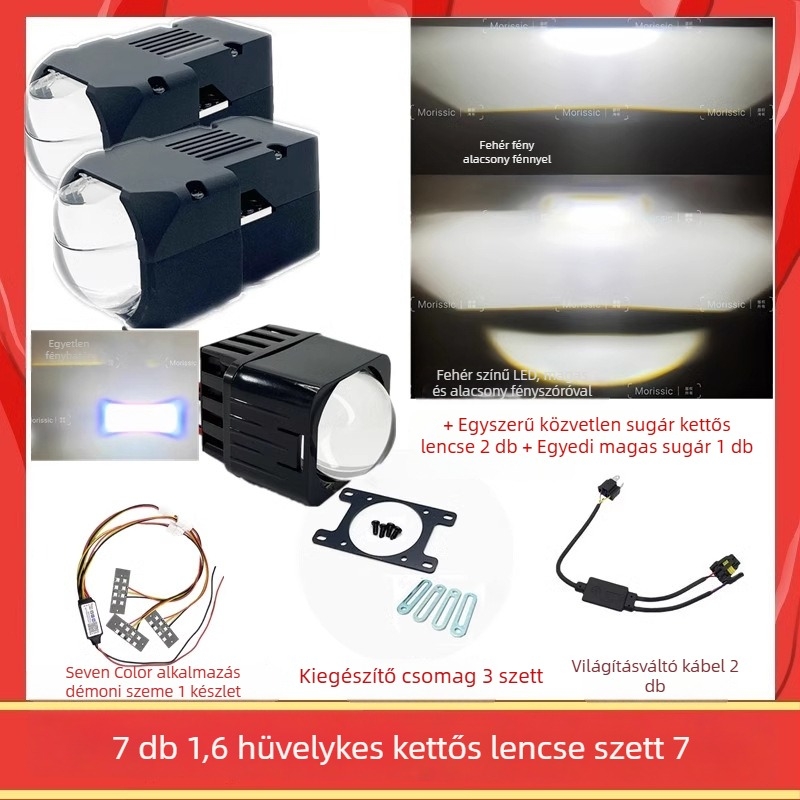 Autó LED fényszóró modul, 60W, 12V, ötvözet test, direkt-mátrix modul, élettartam 50 000 óra