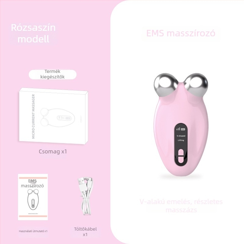 EMS mikroáramú lifting készülék arcra – arcfelvarrás és feszesítés kozmetikai eszköz, hordozható otthoni masszírozó, beépített akkumulátor 300–500 mAh, modell 001