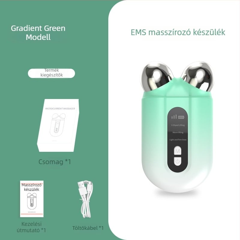 EMS mikroáramú lifting készülék arcra – arcfelvarrás és feszesítés kozmetikai eszköz, hordozható otthoni masszírozó, beépített akkumulátor 300–500 mAh, modell 001