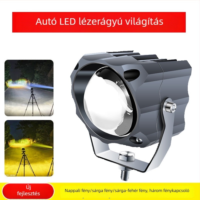 Autó LED lézeres fényszóró alumínium házban, 100W, 12-80V, LED fényforrás
