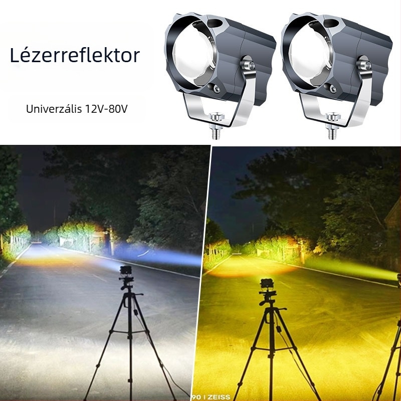 Autó LED lézeres fényszóró alumínium házban, 100W, 12-80V, LED fényforrás