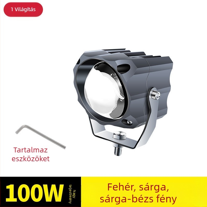 Autó LED lézeres fényszóró alumínium házban, 100W, 12-80V, LED fényforrás