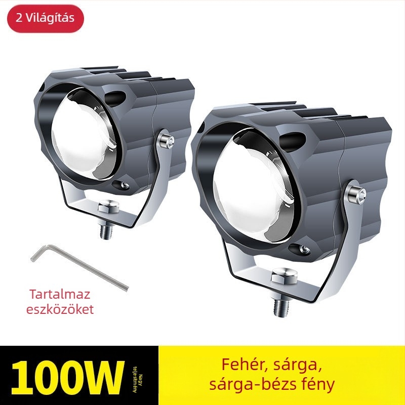 Autó LED lézeres fényszóró alumínium házban, 100W, 12-80V, LED fényforrás