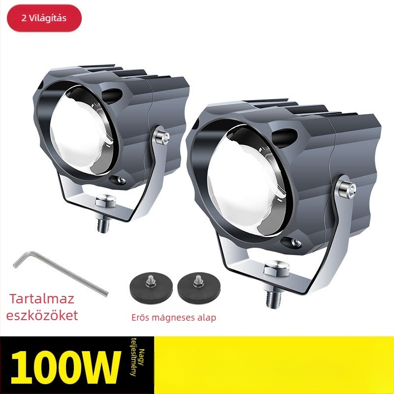 Autó LED lézeres fényszóró alumínium házban, 100W, 12-80V, LED fényforrás