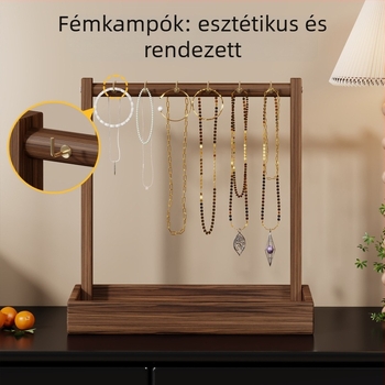 Fából készült ékszertartó asztali, 2-szintes, karkötők, nyakláncok és órák számára — Klasszikus kínai stílus