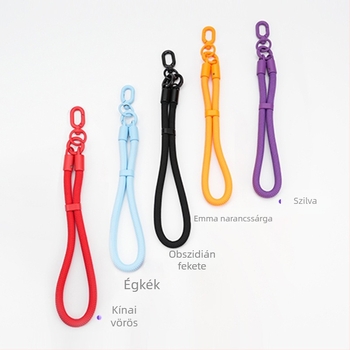 Lobster kapocsos mobiltelefon nyakpánt – multifunkcionális, fonott poliészter zsinór, fémkapocs; Anyagok: cink ötvözet + erős poliészter; Zsinór anyaga: poliészter; Kapocs anyaga: fém; Testreszabás: Igen
