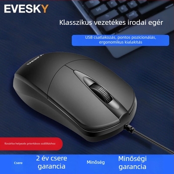 9 gombos egér, 2.4G + Bluetooth, PS-2 interfész (ergonómiai támogatás nélkül)