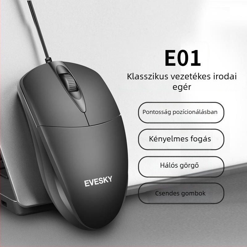 9 gombos egér, 2.4G + Bluetooth, PS-2 interfész (ergonómiai támogatás nélkül)