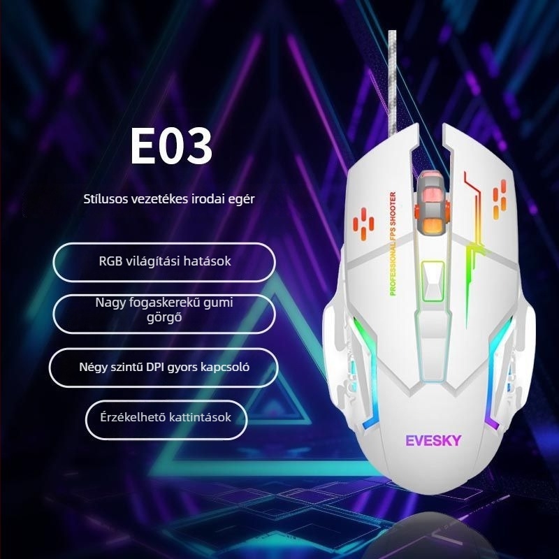 9 gombos egér, 2.4G + Bluetooth, PS-2 interfész (ergonómiai támogatás nélkül)