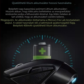T3 vezeték nélküli egér, 1600dpi, USB, 2.4GHz, 6 gomb, ergonómikus kialakítás
