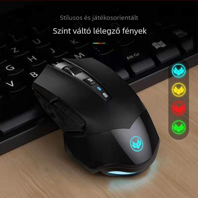 T3 vezeték nélküli egér, 1600dpi, USB, 2.4GHz, 6 gomb, ergonómikus kialakítás