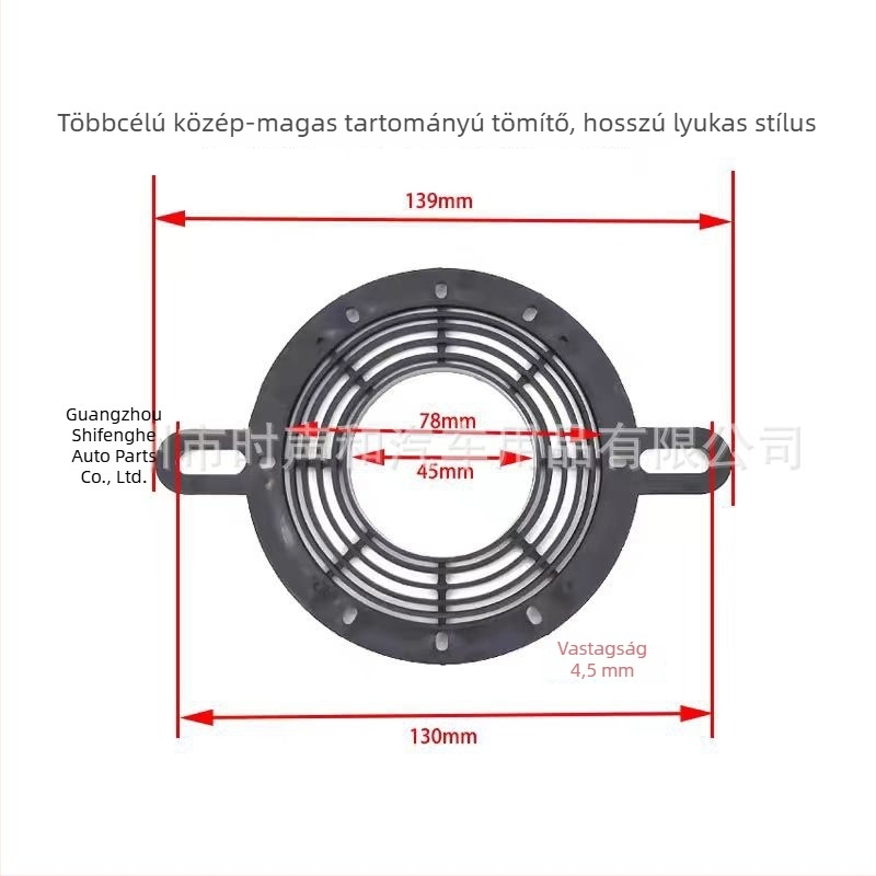 Műszerfalhoz készülő hangszóró rögzítő keret tömítéssel és alátéttel — kompatibil Toyota, Honda, Nissan és Mazda; középfrekvenciás és magas frekvenciájú hangszórók